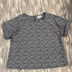 Women's Black and White Textured Top